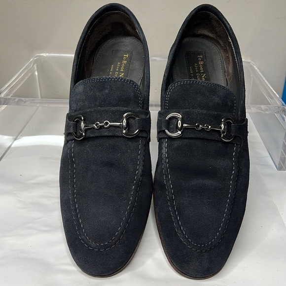 To Boot New York Sz 10 Dark Navy Blue Suede Slip On Loafers Shoes - Picture 1 of 11
